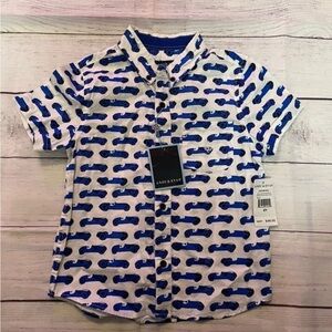 Andy & Evan Blue Car Print Kids Shirt